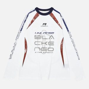 Concert Outfit Retro Jersey Oversized Long Sleeves T-Shirt