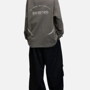 Concert Outfit Retro Jersey Oversized Long Sleeves T-Shirt