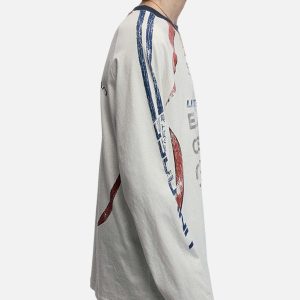 Concert Outfit Retro Jersey Oversized Long Sleeves T-Shirt