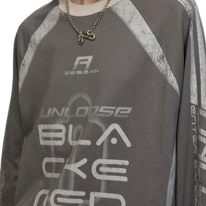 Concert Outfit Retro Jersey Oversized Long Sleeves T-Shirt