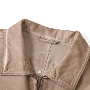 Concert Outfit Retro Lapel Zip Up Work Jacket