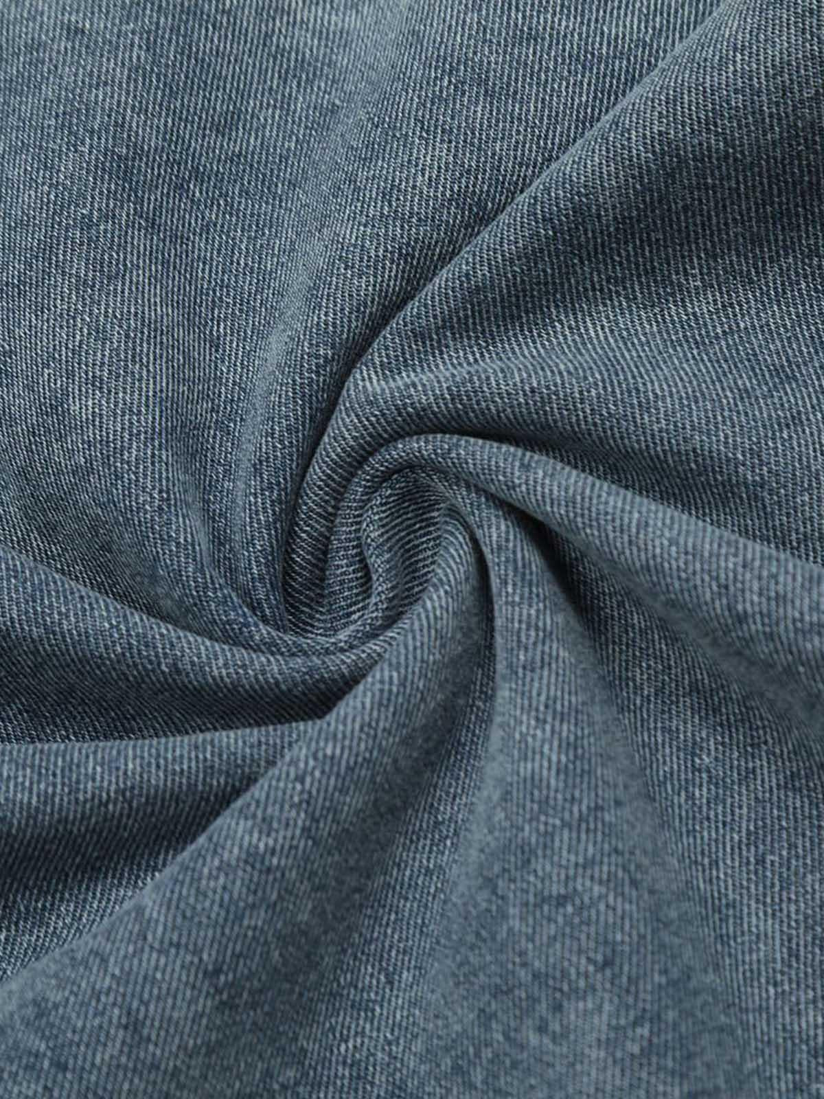 Concert Outfit Retro Letter Embroidery Contrast Denim T-Shirt Concert Outfit Retro Letter Embroidery Contrast Denim T-Shirt