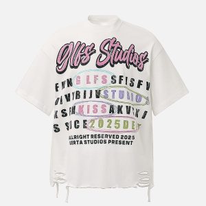 Concert Outfit Retro Letter Graphic T-Shirt