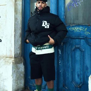 Concert Outfit Retro Letter Print Down Jacket