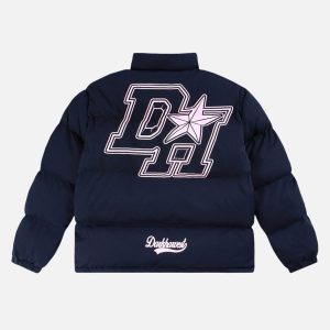 Concert Outfit Retro Letter Print Down Jacket