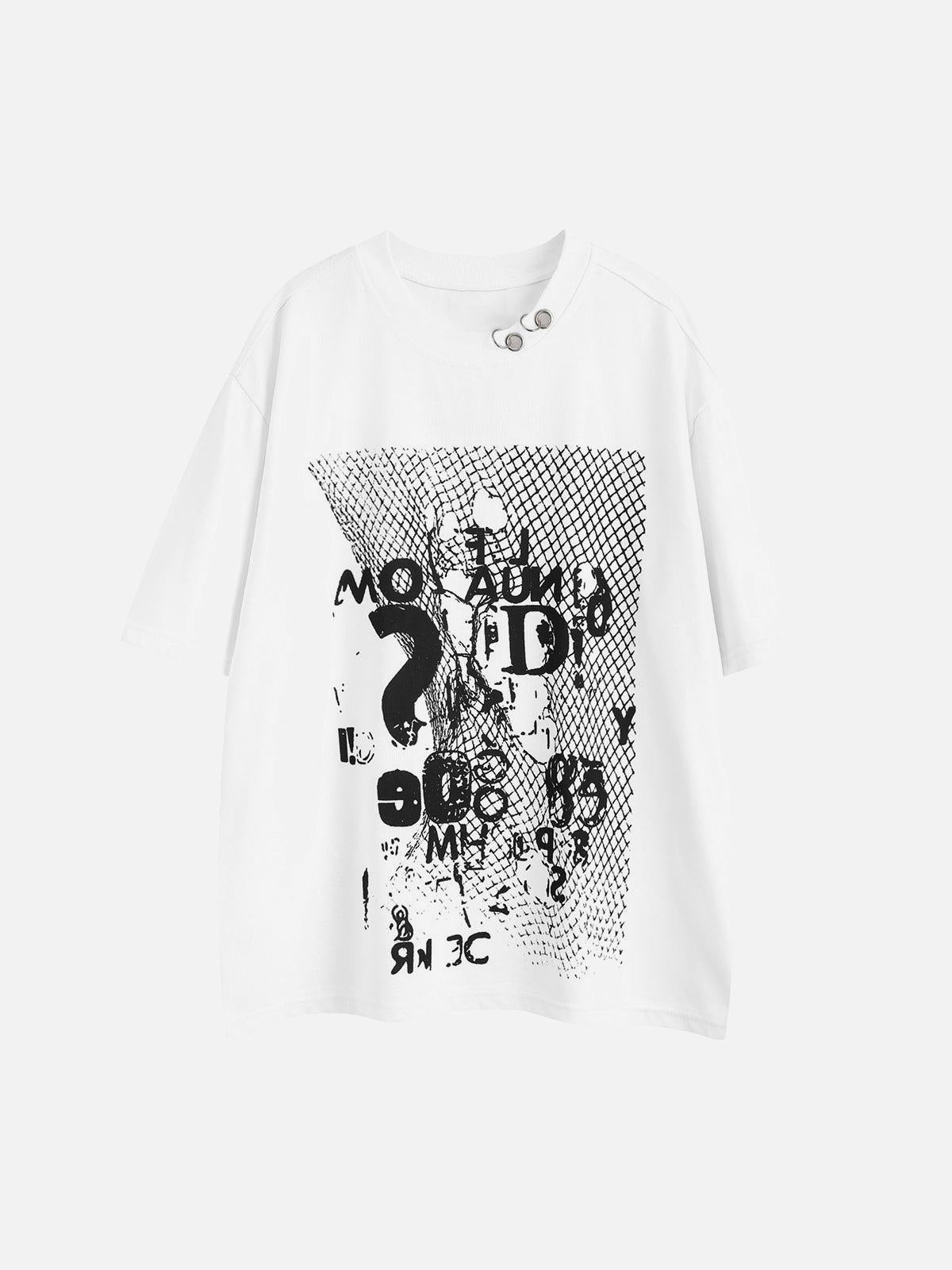Concert Outfit Retro Letter Print Rivet T-Shirt Concert Outfit Retro Letter Print Rivet T-Shirt