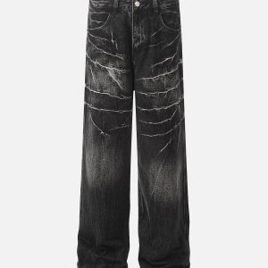 Concert Outfit Retro Neutral Washed Straight Jeans