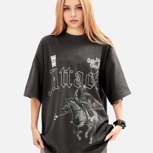 Concert Outfit Retro Oil Painting Print T-Shirt