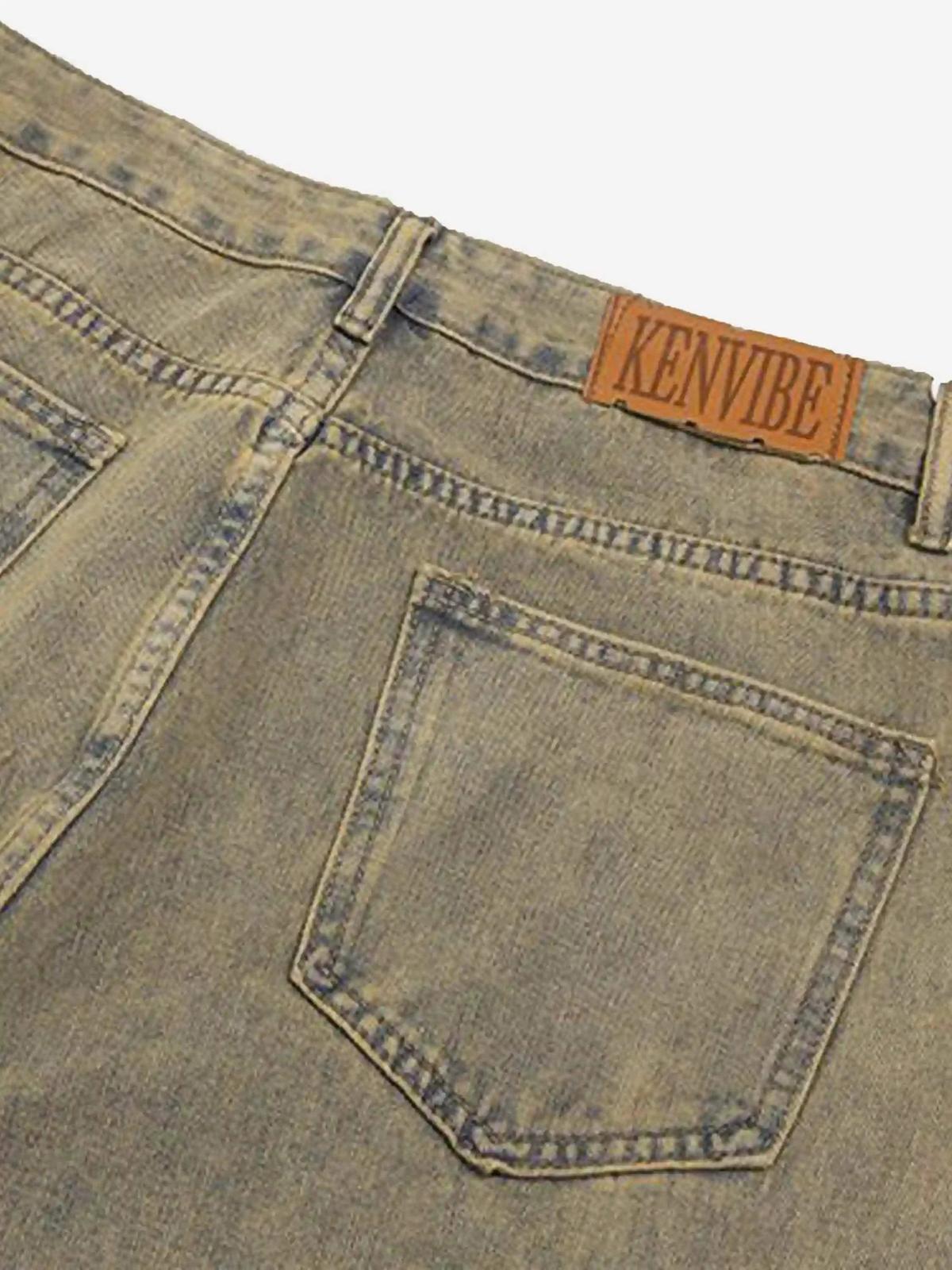 Concert Outfit Retro Patchwork Camouflage Flared Jeans Concert Outfit Retro Patchwork Camouflage Flared Jeans