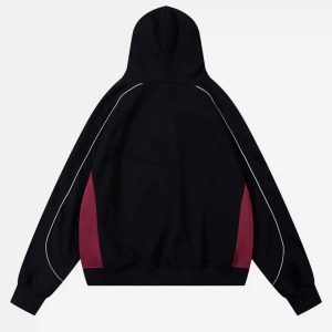 Concert Outfit Retro Patchwork Hip-Hop Hoodie