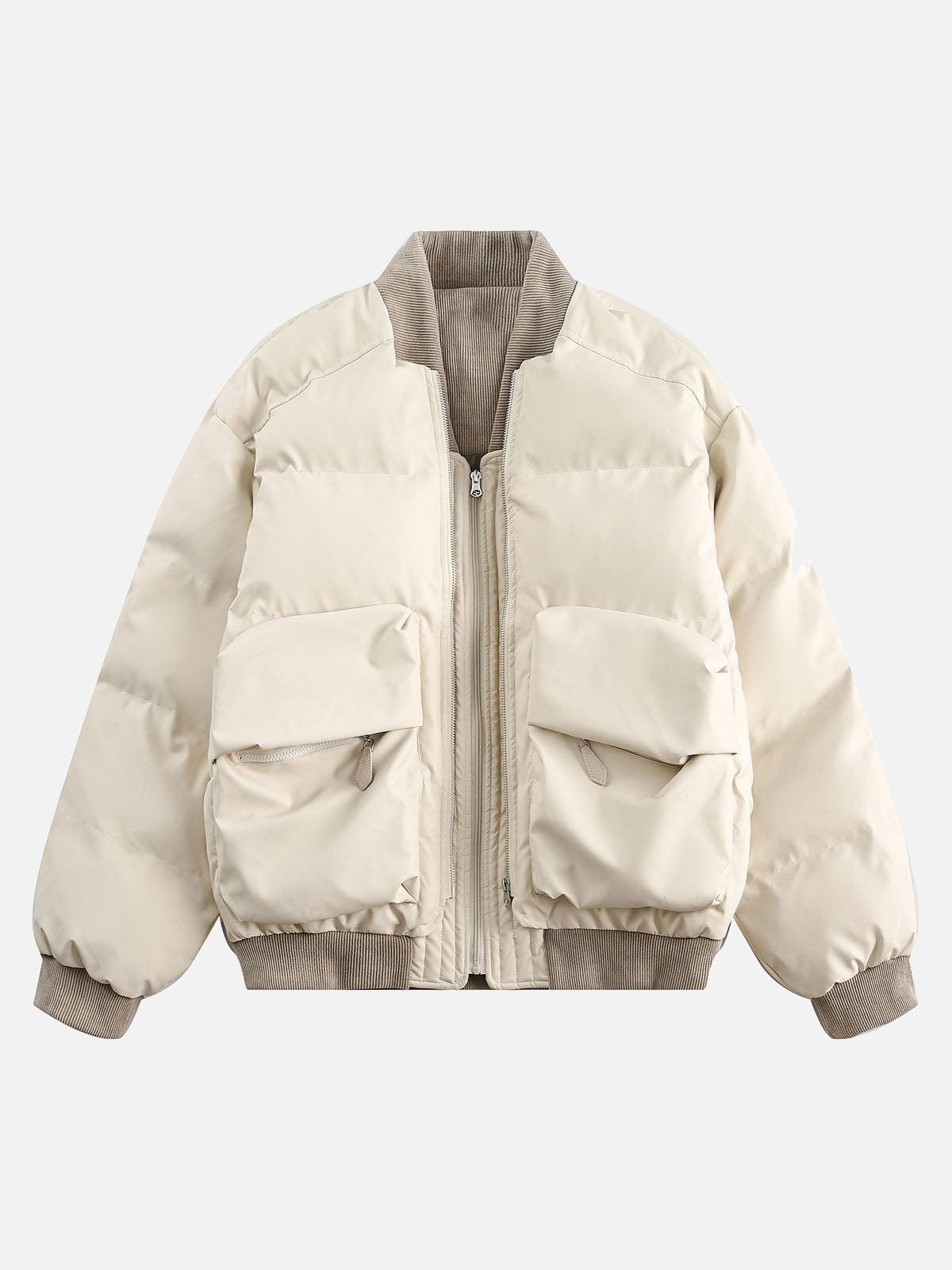 Concert Outfit Retro Patchwork Multi Pocket Puffer Bomber Jacket Concert Outfit Retro Patchwork Multi Pocket Puffer Bomber Jacket