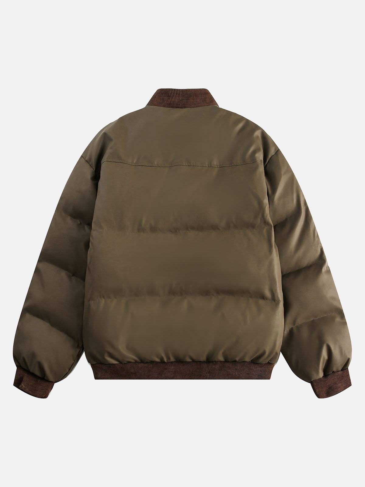 Concert Outfit Retro Patchwork Multi Pocket Puffer Bomber Jacket Concert Outfit Retro Patchwork Multi Pocket Puffer Bomber Jacket