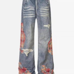Concert Outfit Retro Patchwork Street Jeans