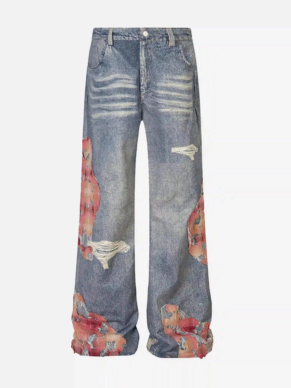 Concert Outfit Retro Patchwork Street Jeans Concert Outfit Retro Patchwork Street Jeans