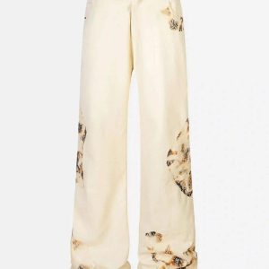 Concert Outfit Retro Patchwork Street Jeans