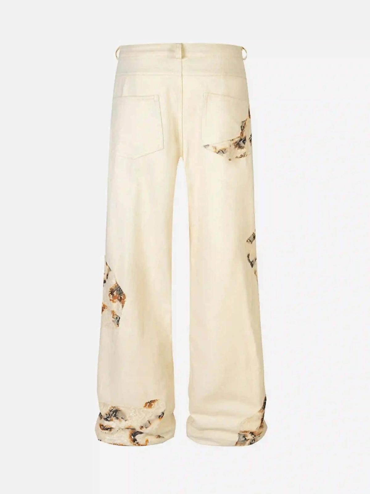 Concert Outfit Retro Patchwork Street Jeans Concert Outfit Retro Patchwork Street Jeans