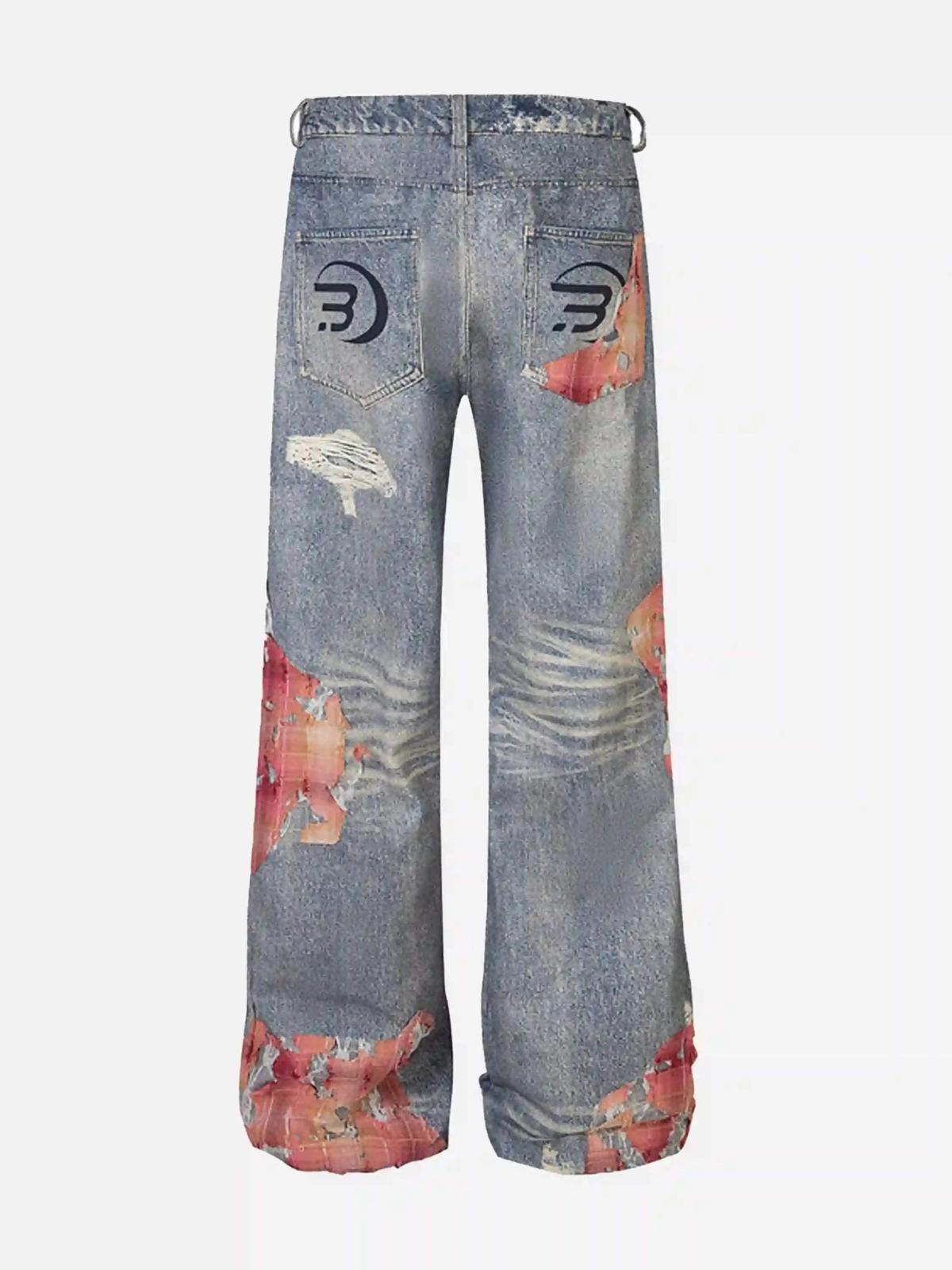 Concert Outfit Retro Patchwork Street Jeans Concert Outfit Retro Patchwork Street Jeans