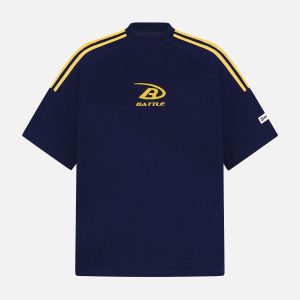 Concert Outfit Retro Patchwork Stripe Short Sleeve T-Shirt