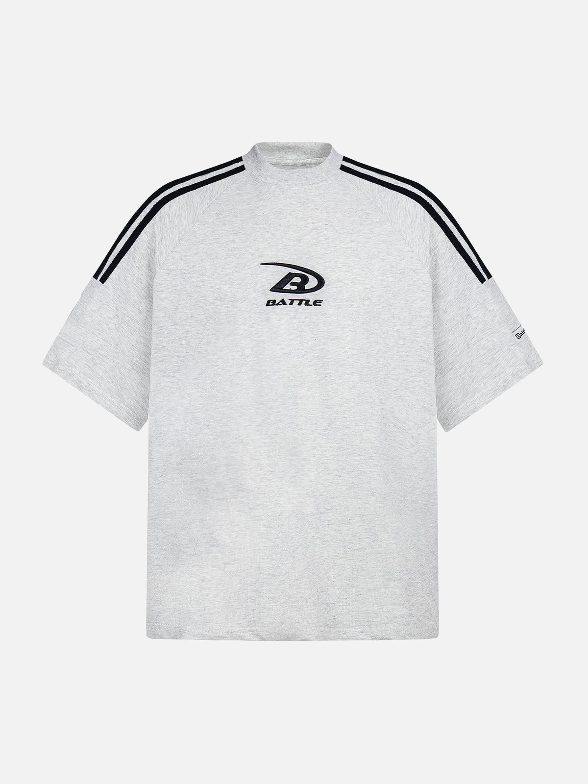 Concert Outfit Retro Patchwork Stripe Short Sleeve T-Shirt Concert Outfit Retro Patchwork Stripe Short Sleeve T-Shirt