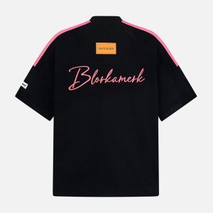 Concert Outfit Retro Patchwork Stripe Short Sleeve T-Shirt