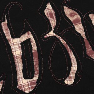 Concert Outfit Retro Plaid Letter Embroidered T-Shirt