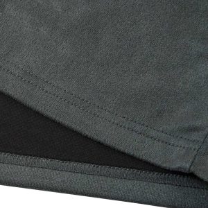 Concert Outfit Retro Quarter Zip Up Suede Embroidered T-Shirt