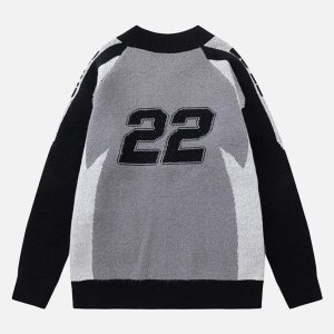 Concert Outfit Retro Racing Bomber Sweater Jacket