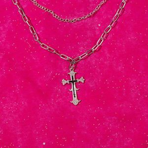 Concert Outfit Retro Rhinestone Cross Chain Vest