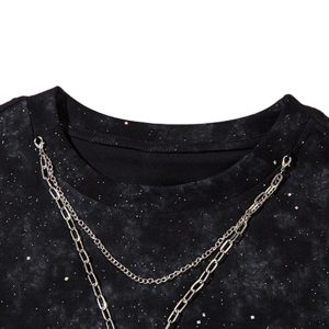 Concert Outfit Retro Rhinestone Cross Chain Vest