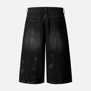 Concert Outfit Retro Ripped Contrast Plaid Denim Shorts