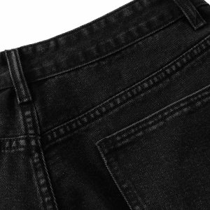 Concert Outfit Retro Ripped Contrast Plaid Denim Shorts