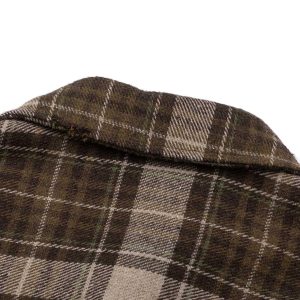 Concert Outfit Retro Ripped Patchwork Long Sleeve Plaid Shirt