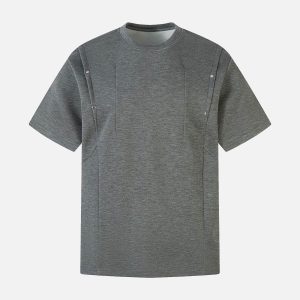 Concert Outfit Retro Rivet Pleated Functional T-Shirt