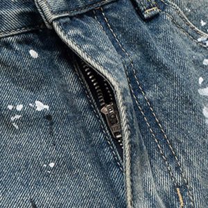 Concert Outfit Retro Scissors Print Cropped Denim Shorts