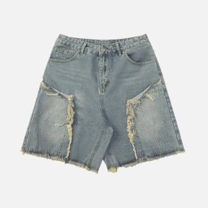 Concert Outfit Retro Stitching Diamonds Embroidery Shorts