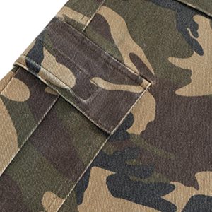 Concert Outfit Retro Stitching Faux Two-Piece Camouflage Jeans