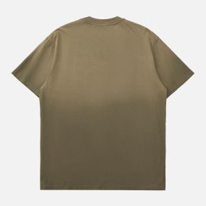 Concert Outfit Retro Street Gradient Star Embroidery Rap T-Shirt