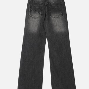 Concert Outfit Retro Sun Faded Patchwork Jeans