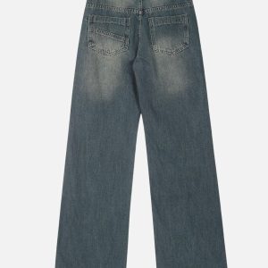 Concert Outfit Retro Sun Faded Patchwork Jeans