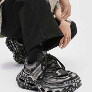 Concert Outfit Retro Tire Sole Chunky Sneakers