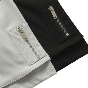 Concert Outfit Retro Washed Deconstruction Functional Pocket T-Shirt