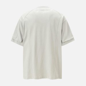 Concert Outfit Retro Washed Deconstruction Functional Pocket T-Shirt