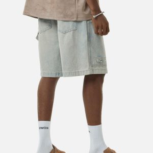 Concert Outfit Retro Washed Hip-Hop Shorts