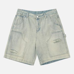 Concert Outfit Retro Washed Hip-Hop Shorts