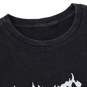 Concert Outfit Retro Washed Letter Print Vest