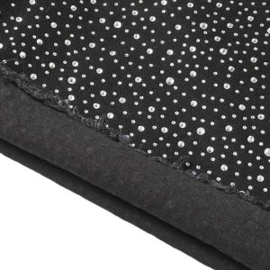 Concert Outfit Retro Washed Rhinestone Raw Edge Denim Shorts