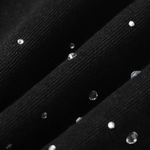 Concert Outfit Retro Washed Rhinestone Raw Edge Denim Shorts