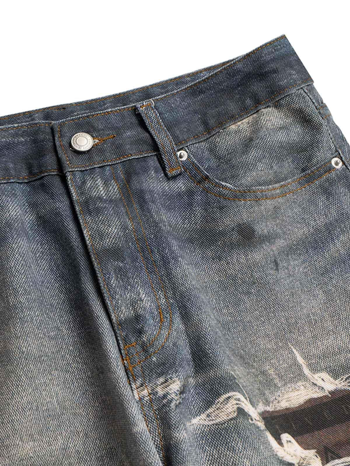Concert Outfit Retro Washed Ripped Flare Jeans Concert Outfit Retro Washed Ripped Flare Jeans