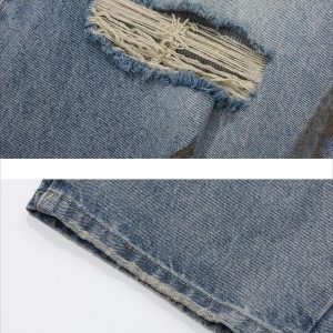 Concert Outfit Reverse Pocket Ripped Jeans