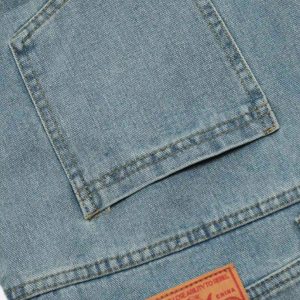 Concert Outfit Reverse Stitching Overalls Wide-Leg Denim Jeans